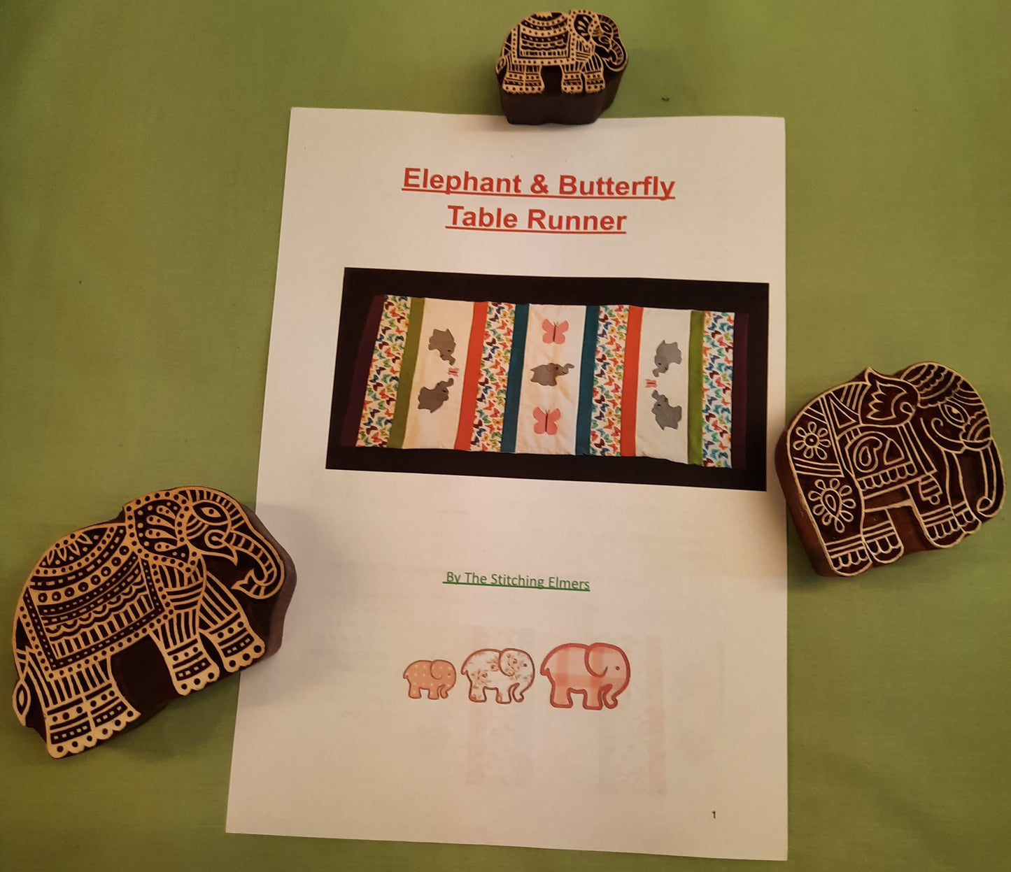 Elephant & Butterfly Table Runner Kit