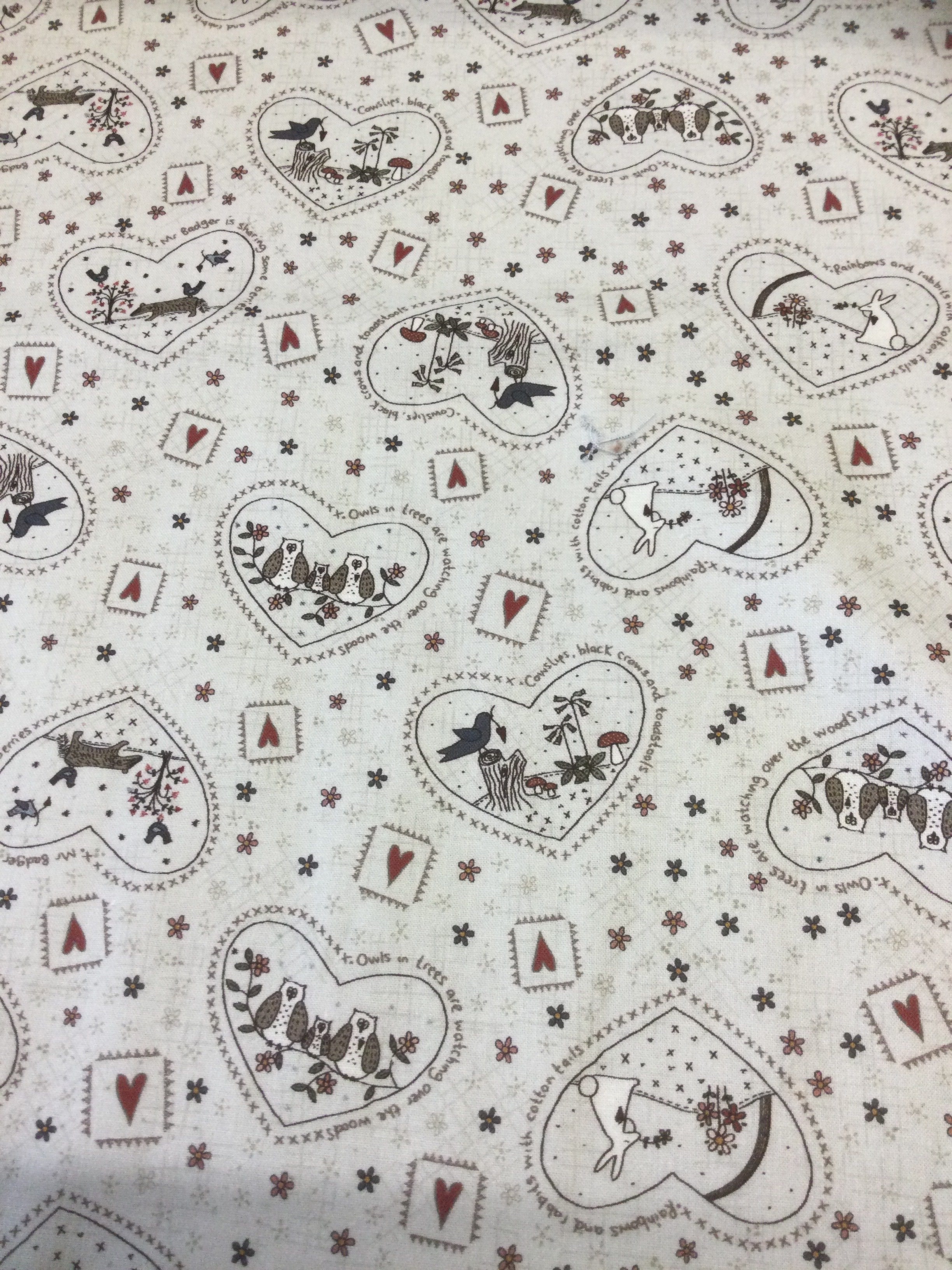 Corner of the Woods- Light Grey Hearts