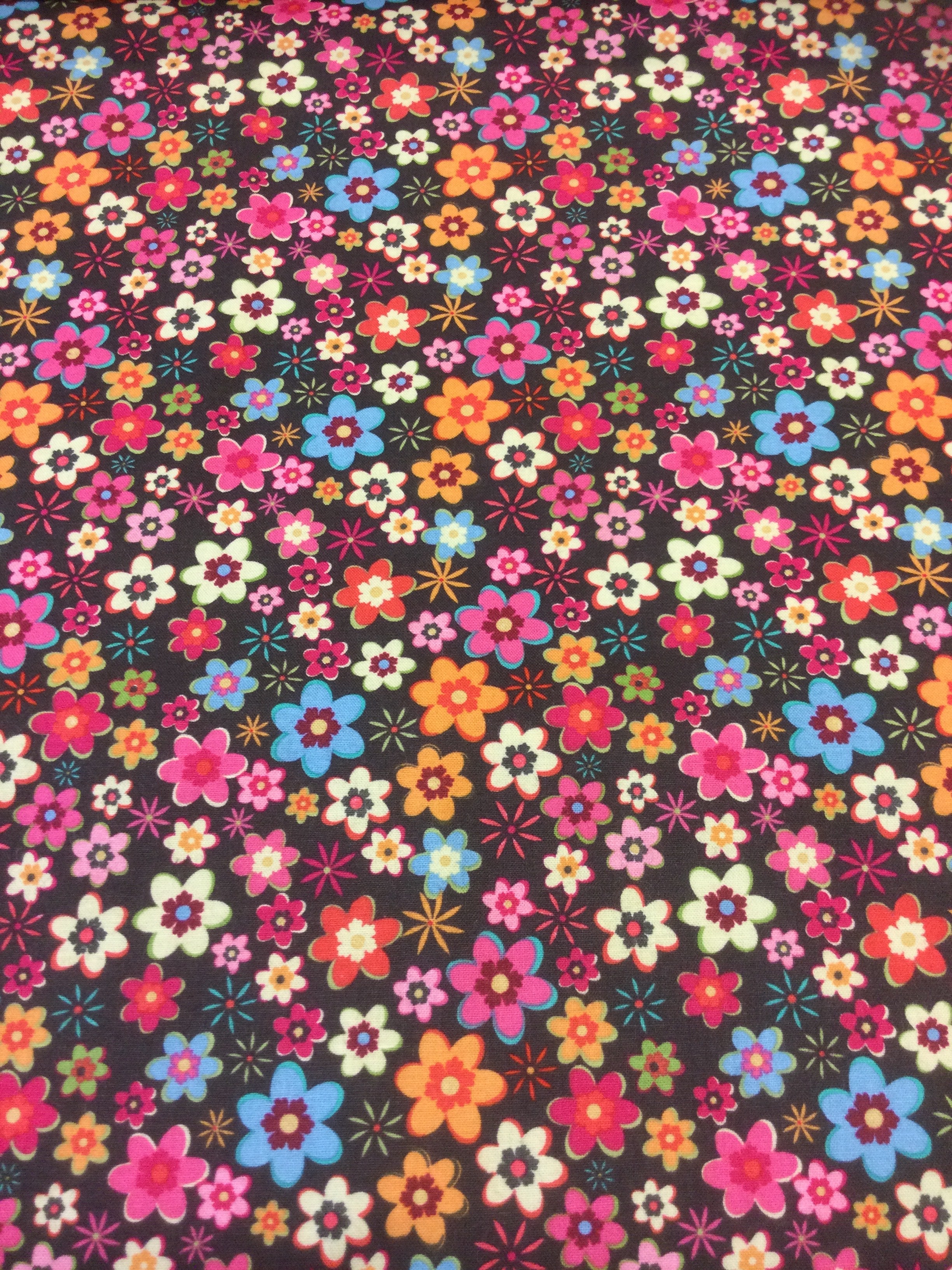 Calico Cowgirl- Flowers on brown